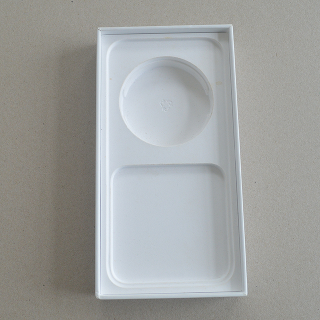 Cosmetic box white sugarcane pulp wet pressed paper holder