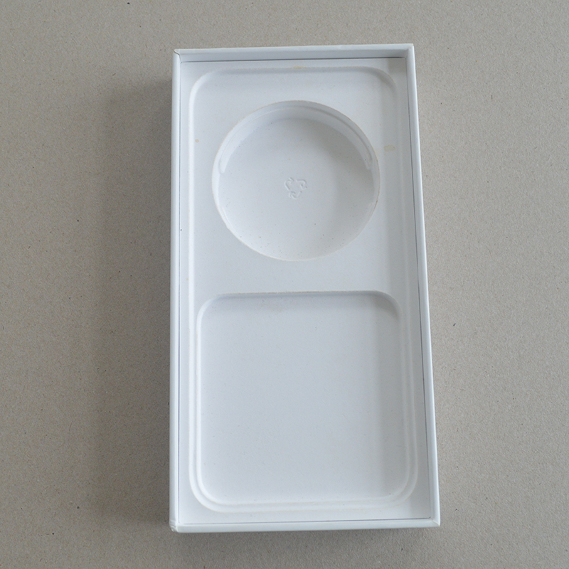 Cosmetic box white sugarcane pulp wet pressed paper holder