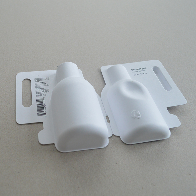 Cosmetic box white sugarcane pulp wet pressed paper holder