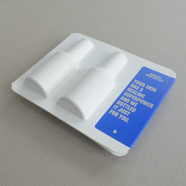 Cosmetic box white sugarcane pulp wet pressed paper holder