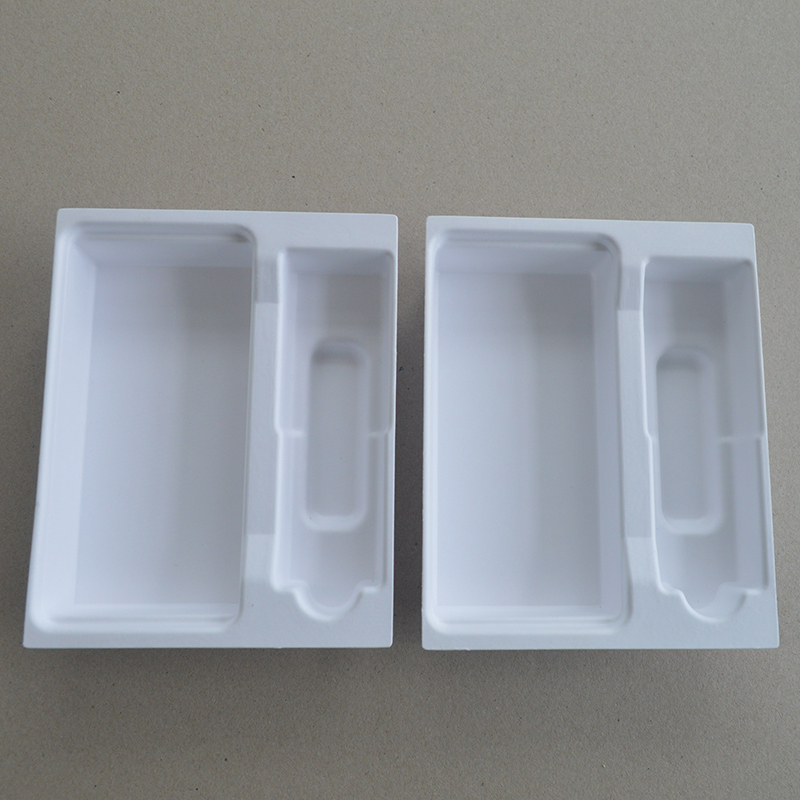 Cosmetic box white sugarcane pulp wet pressed paper holder