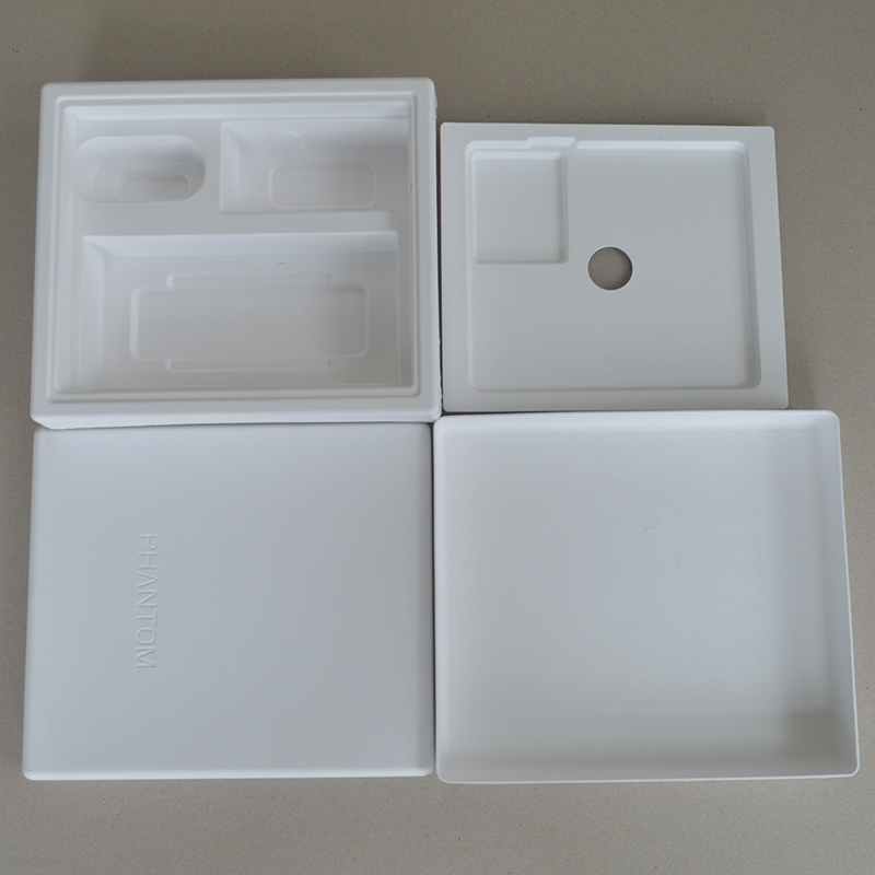 Cosmetic box white sugarcane pulp wet pressed paper holder