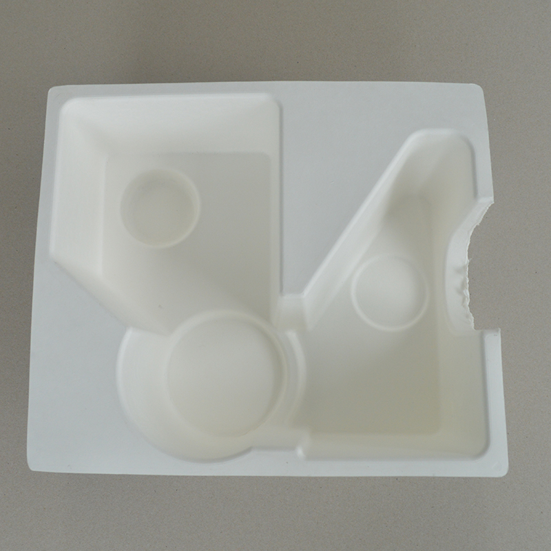Cosmetic box white sugarcane pulp wet pressed paper holder