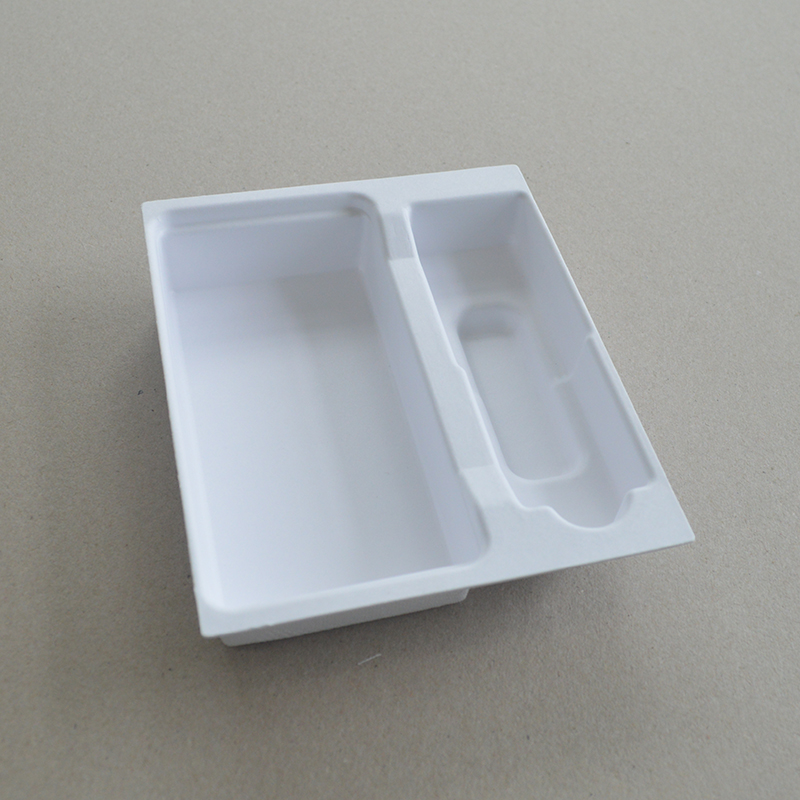 Cosmetic box white sugarcane pulp wet pressed paper holder