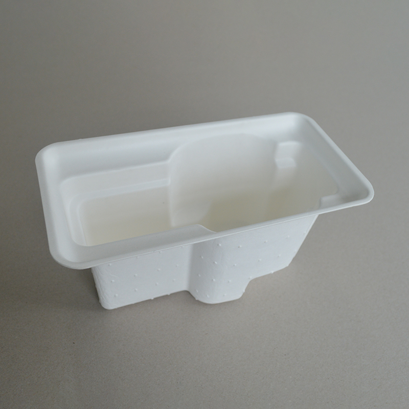 Cosmetic box white sugarcane pulp wet pressed paper holder