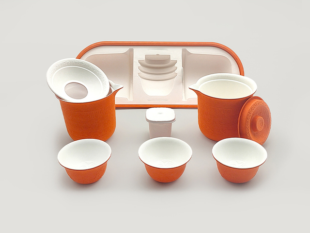 Teacup Color Wet Pressed Paper Tray Packaging Box