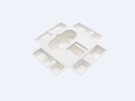 Toy white wet pressed paper tray packaging custom