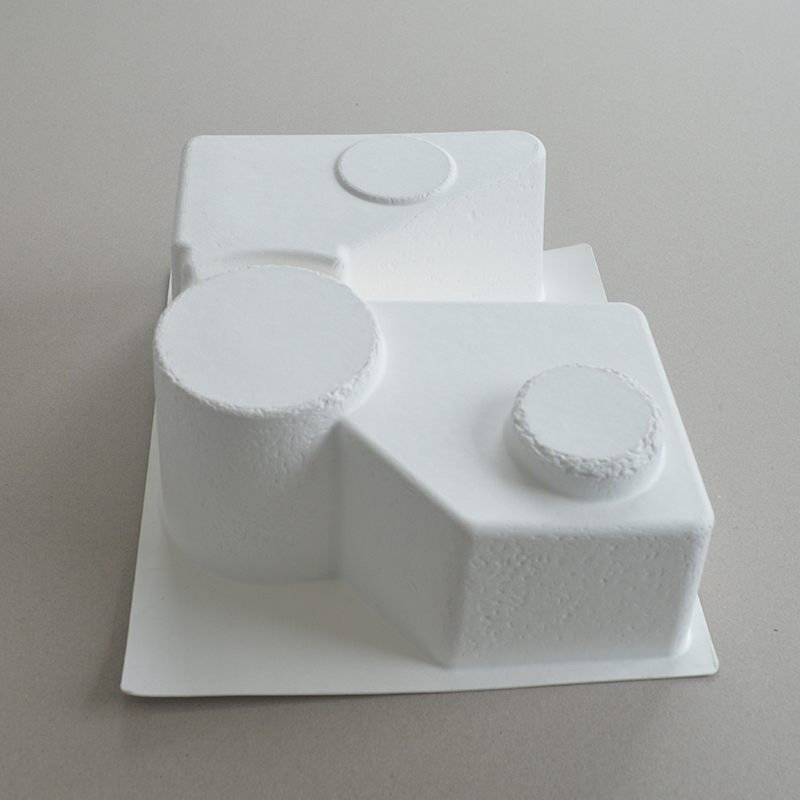 Cosmetic box white sugarcane pulp wet pressed paper holder