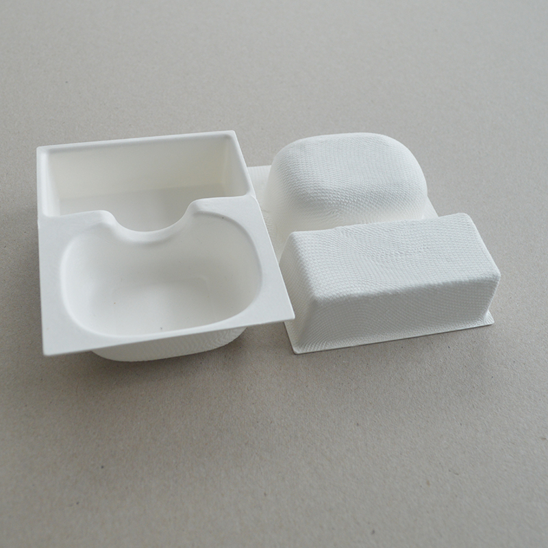 Cosmetic box white sugarcane pulp wet pressed paper holder