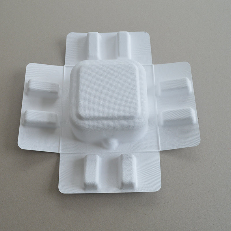 Cosmetic box white sugarcane pulp wet pressed paper holder