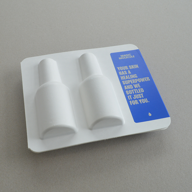 Cosmetic box white sugarcane pulp wet pressed paper holder