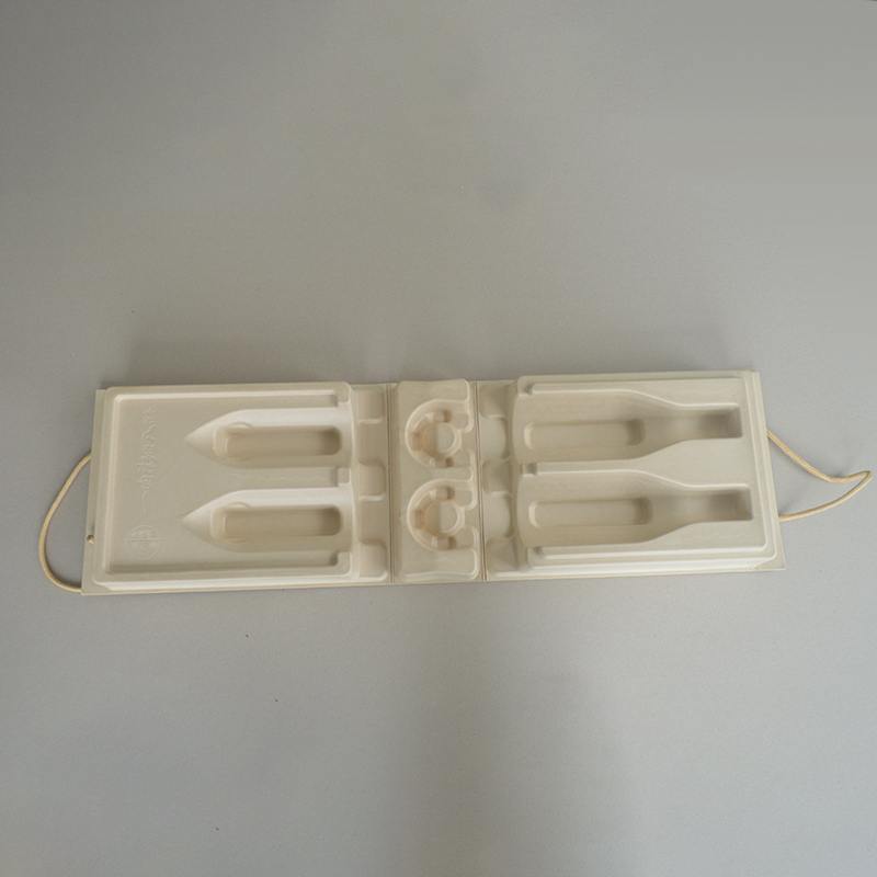 Cosmetic box white sugarcane pulp wet pressed paper holder