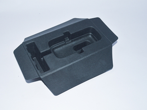 Black wet-pressed eco-friendly paper packaging inner tray