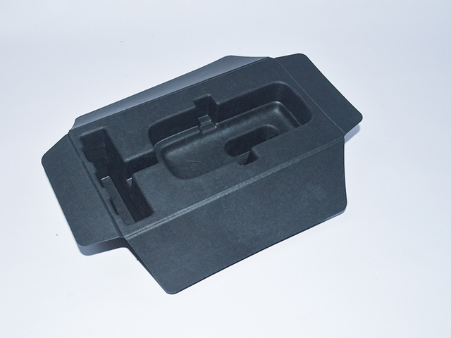 Black wet-pressed eco-friendly paper packaging inner tray