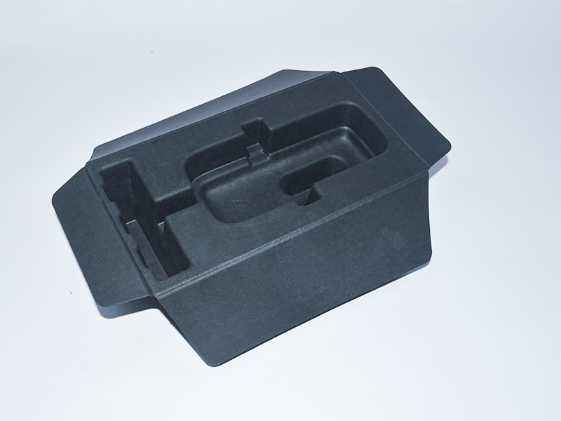 Black wet-pressed eco-friendly paper packaging inner tray