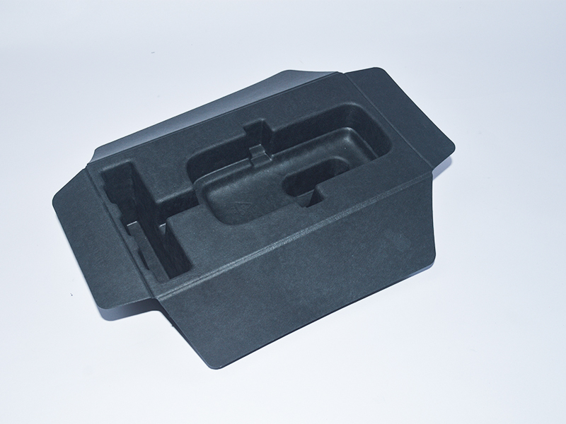 Black wet-pressed eco-friendly paper packaging inner tray