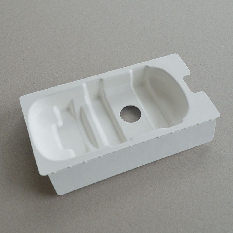 Cosmetic box white sugarcane pulp wet pressed paper holder