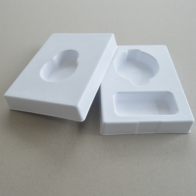 Cosmetic box white sugarcane pulp wet pressed paper holder