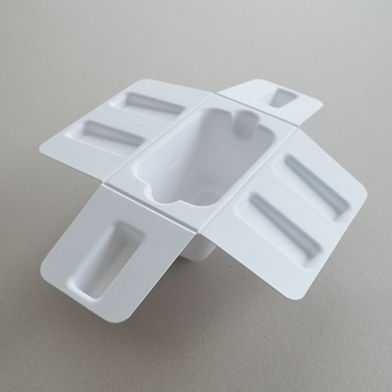 Cosmetic box white sugarcane pulp wet pressed paper holder