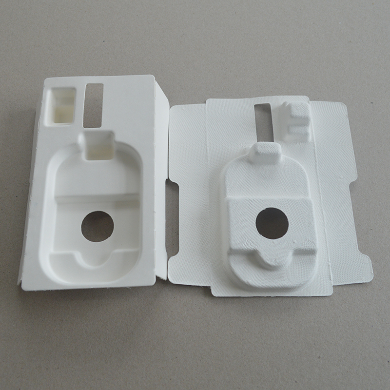 Cosmetic box white sugarcane pulp wet pressed paper holder