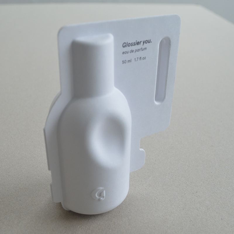 Cosmetic box white sugarcane pulp wet pressed paper holder