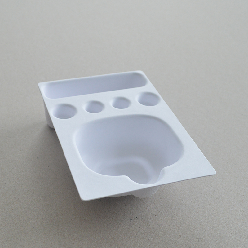 Cosmetic box white sugarcane pulp wet pressed paper holder