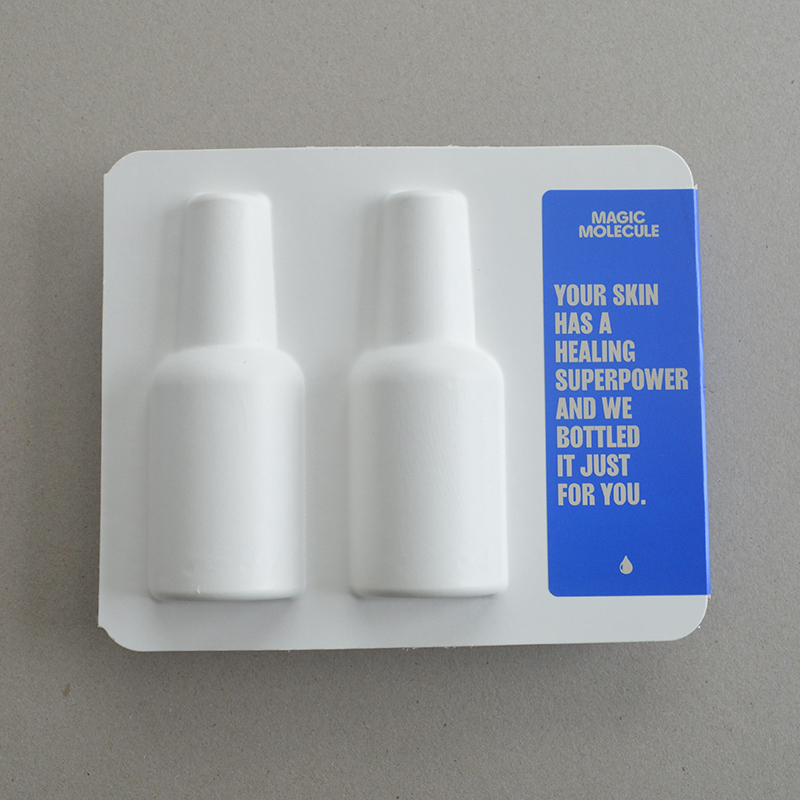 Cosmetic box white sugarcane pulp wet pressed paper holder