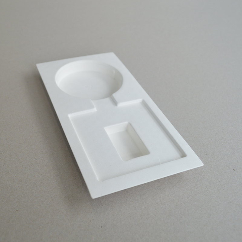 Cosmetic box white sugarcane pulp wet pressed paper holder