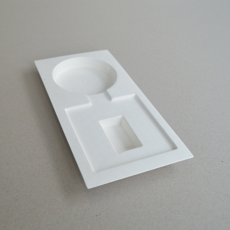Cosmetic box white sugarcane pulp wet pressed paper holder