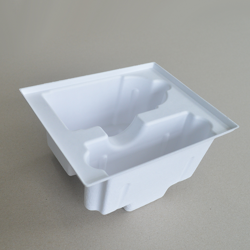 Cosmetic box white sugarcane pulp wet pressed paper holder