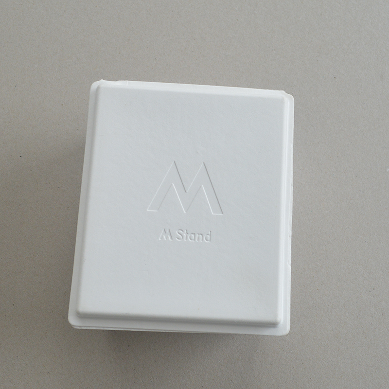 Cosmetic box white sugarcane pulp wet pressed paper holder