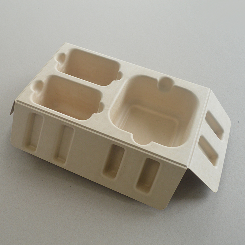 Cosmetic box white sugarcane pulp wet pressed paper holder