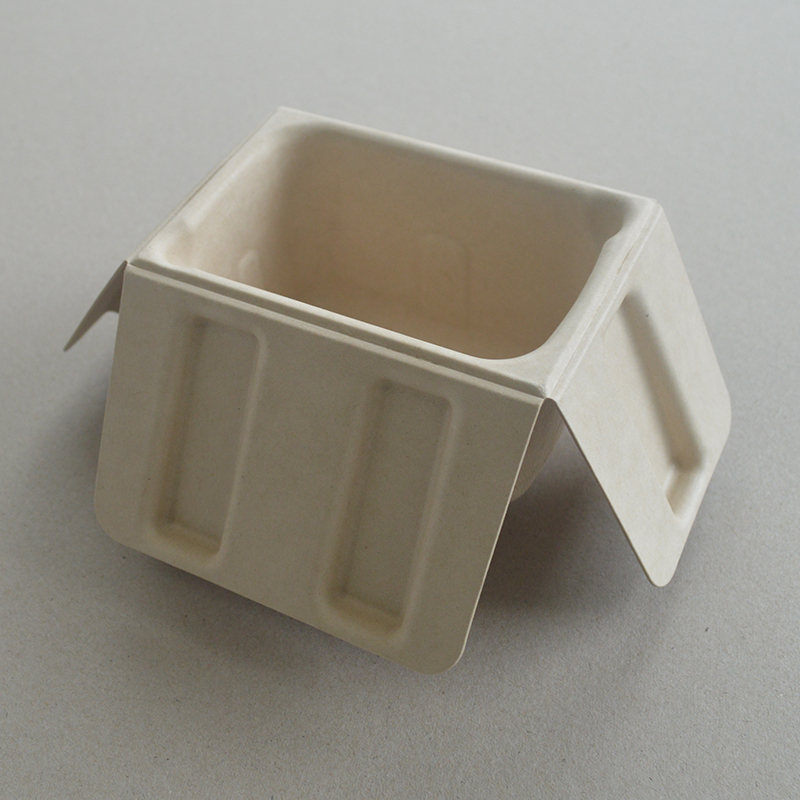 Cosmetic box white sugarcane pulp wet pressed paper holder