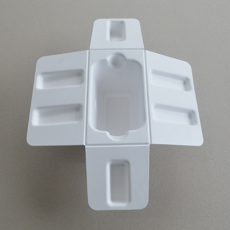 Cosmetic box white sugarcane pulp wet pressed paper holder