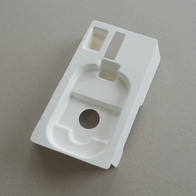 Cosmetic box white sugarcane pulp wet pressed paper holder