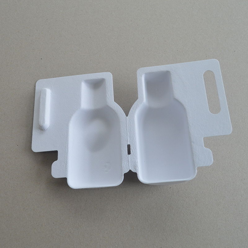 Cosmetic box white sugarcane pulp wet pressed paper holder