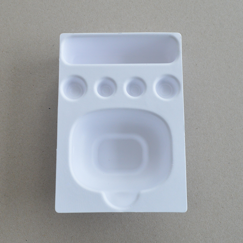 Cosmetic box white sugarcane pulp wet pressed paper holder