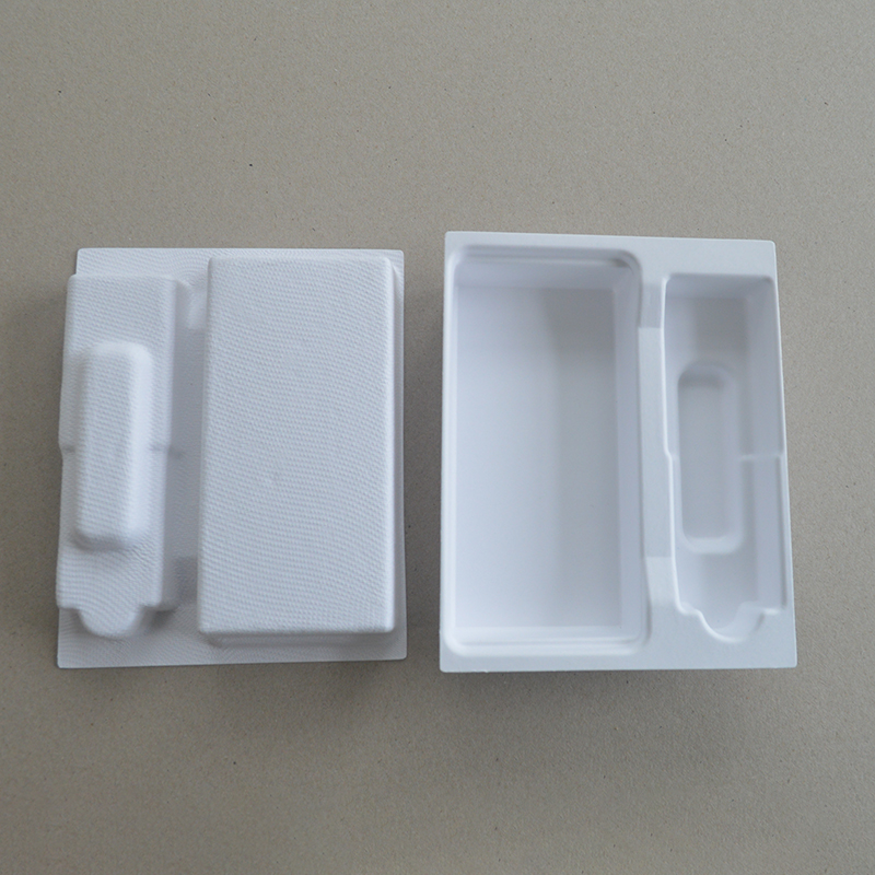 Cosmetic box white sugarcane pulp wet pressed paper holder