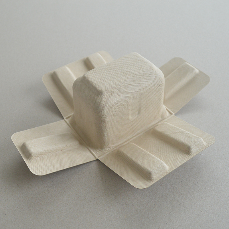 Cosmetic box white sugarcane pulp wet pressed paper holder