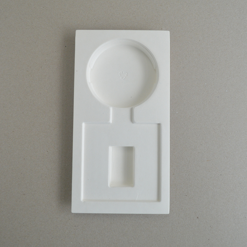 Cosmetic box white sugarcane pulp wet pressed paper holder