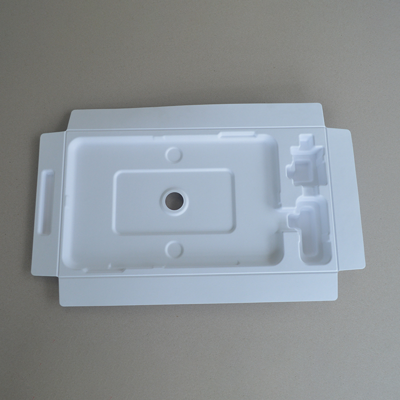 Cosmetic box white sugarcane pulp wet pressed paper holder