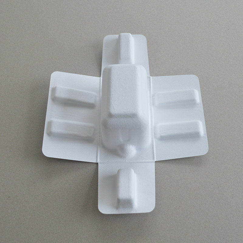 Cosmetic box white sugarcane pulp wet pressed paper holder