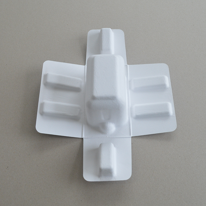 Cosmetic box white sugarcane pulp wet pressed paper holder