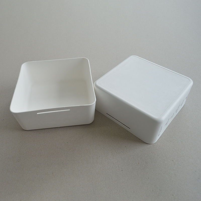 Cosmetic box white sugarcane pulp wet pressed paper holder