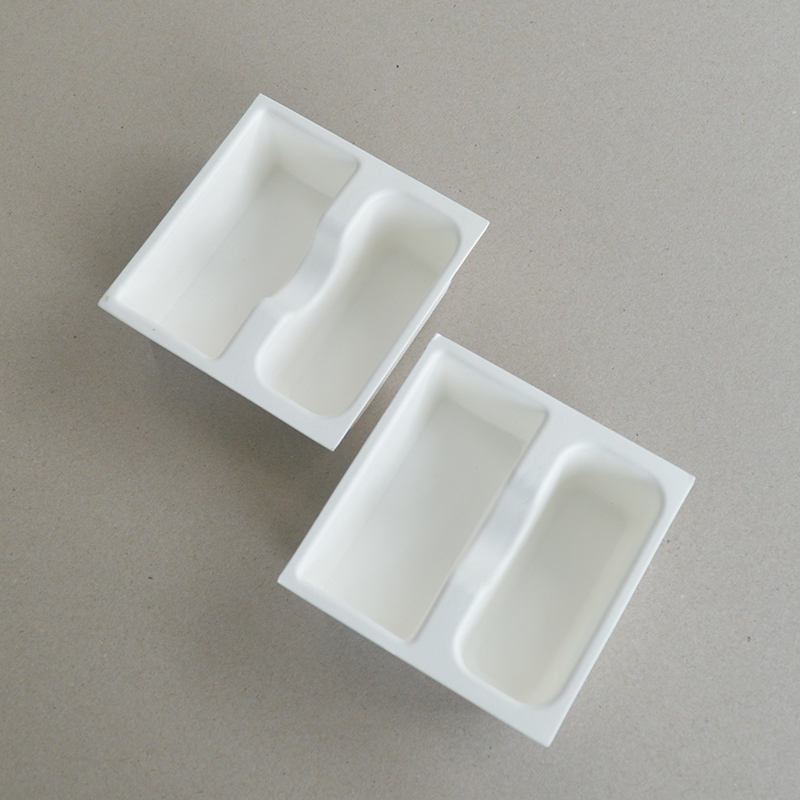 Cosmetic box white sugarcane pulp wet pressed paper holder