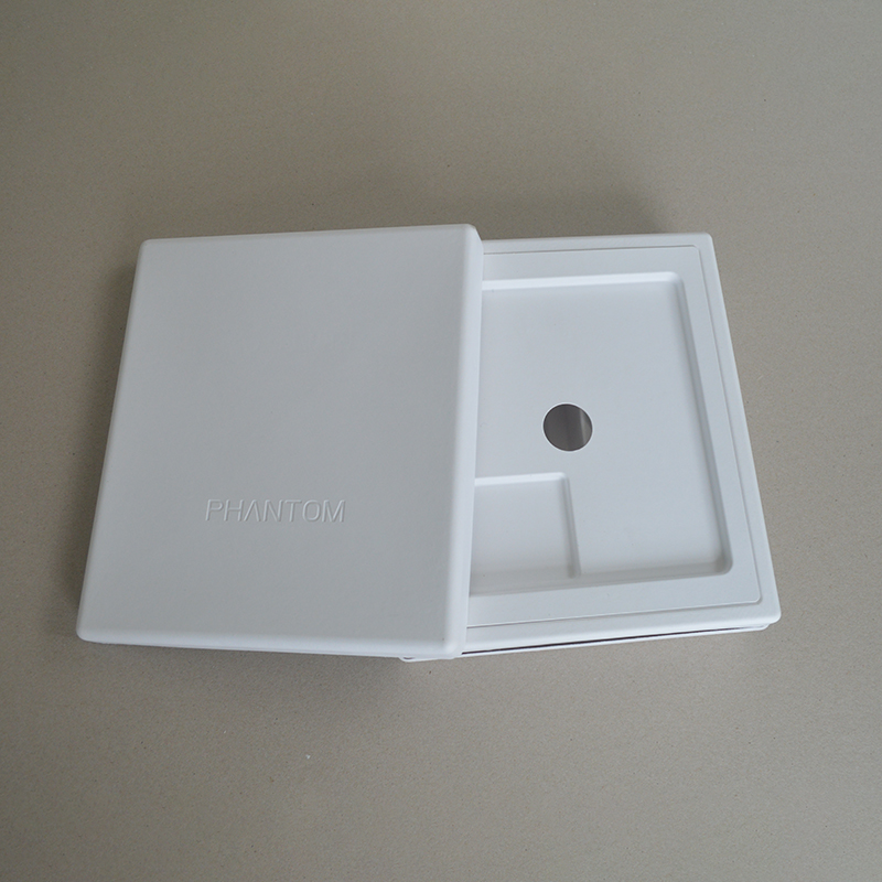 Cosmetic box white sugarcane pulp wet pressed paper holder