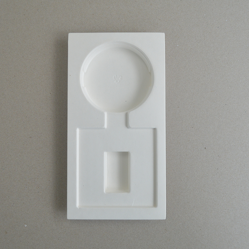 Cosmetic box white sugarcane pulp wet pressed paper holder