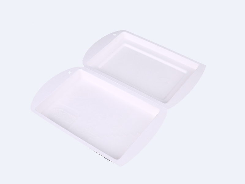 Mask white wet pressed sugarcane pulp degradable eco-friendly packaging inner tray