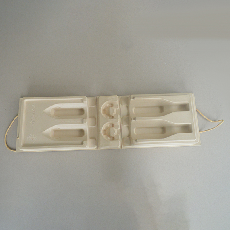 Cosmetic box white sugarcane pulp wet pressed paper holder