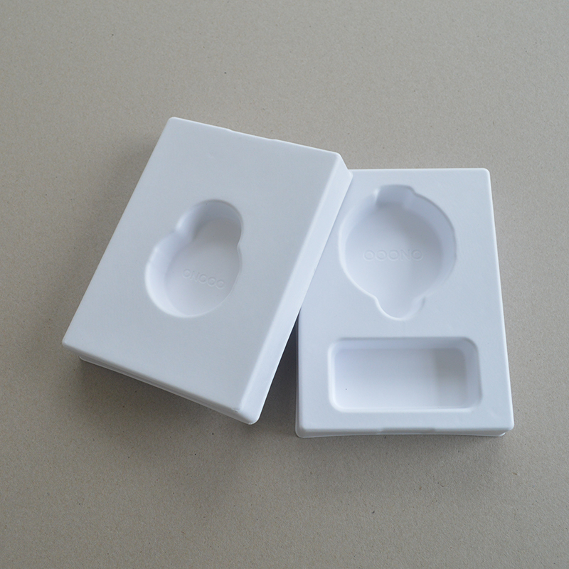 Cosmetic box white sugarcane pulp wet pressed paper holder